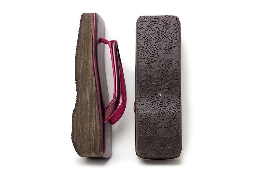 [オーダー品]カフェぞうり レディース　角型 No.22222＜ワインレッド＞