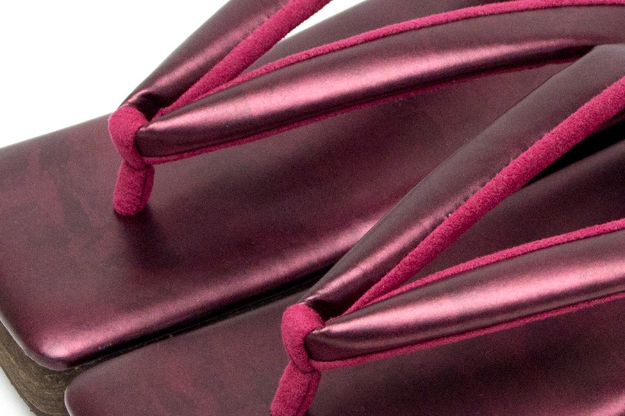 [オーダー品]カフェぞうり レディース　角型 No.22222＜ワインレッド＞