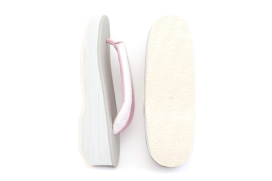 [オーダー品]カフェぞうり　レディース　＜博多織/オフホワイト＞ No.35423