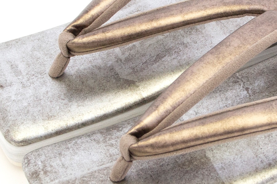 [オーダー品]カフェぞうり レディース　角型 No.31623＜RS/カッパーゴールド×いぶし銀＞