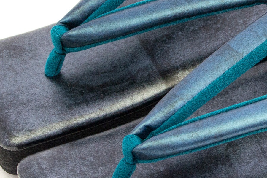 [オーダー品]カフェぞうり レディース　角型 No.30423＜RS/グランブルー×マットブラック＞