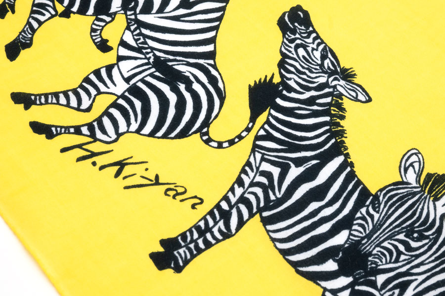 [即納品]手ぬぐい　手捺染＜うまくいく紋/左馬・黄黒＞