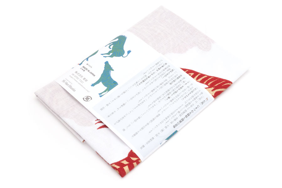 [即納品]手ぬぐい　手捺染＜うまくいく紋/左馬・赤金＞