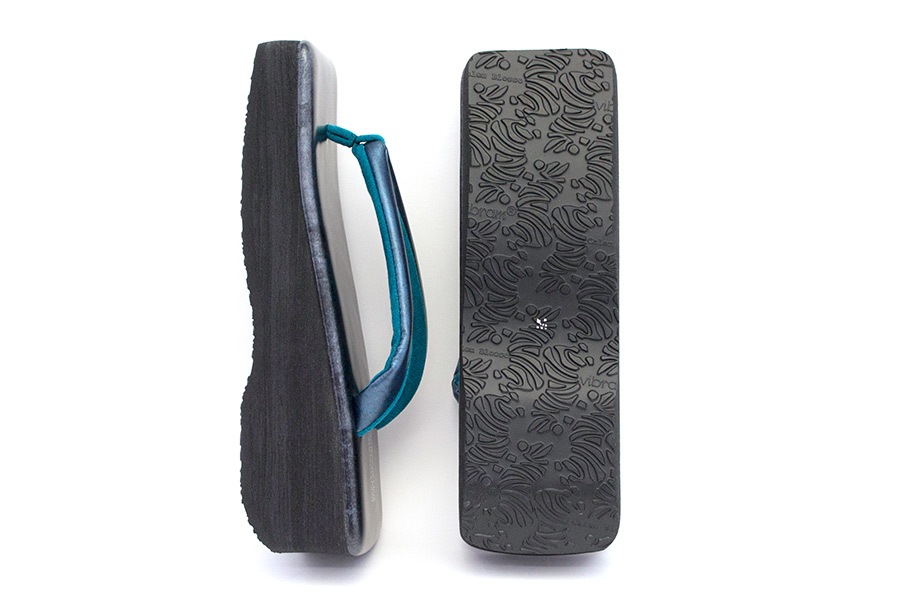 [Mサイズ即納品]カフェぞうり レディース　角型 No.30423＜RS/グランブルー×マットブラック＞