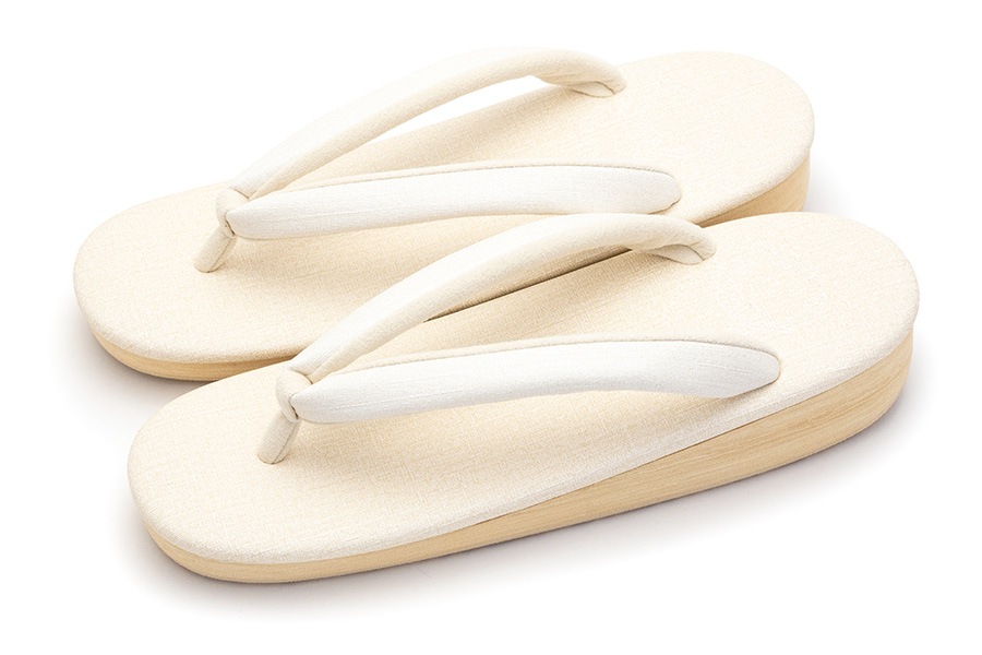 [Sサイズ即納品]カフェぞうりラッテ（低台）レディース　No.EXL-322＜ナチュラルホワイト×ソフトアイボリー＞