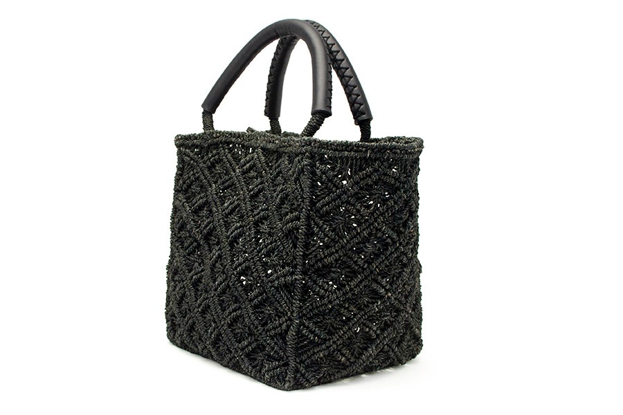 [即納品]代官山　マニラ麻＜ハナツナギ／kuro-bag> No.610　color:カーボンブラック