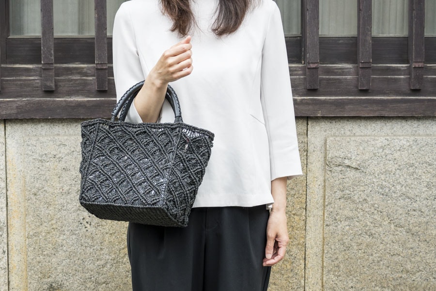 [即納品]代官山　マニラ麻＜ハナツナギ／kuro-bag> No.610　color:カーボンブラック