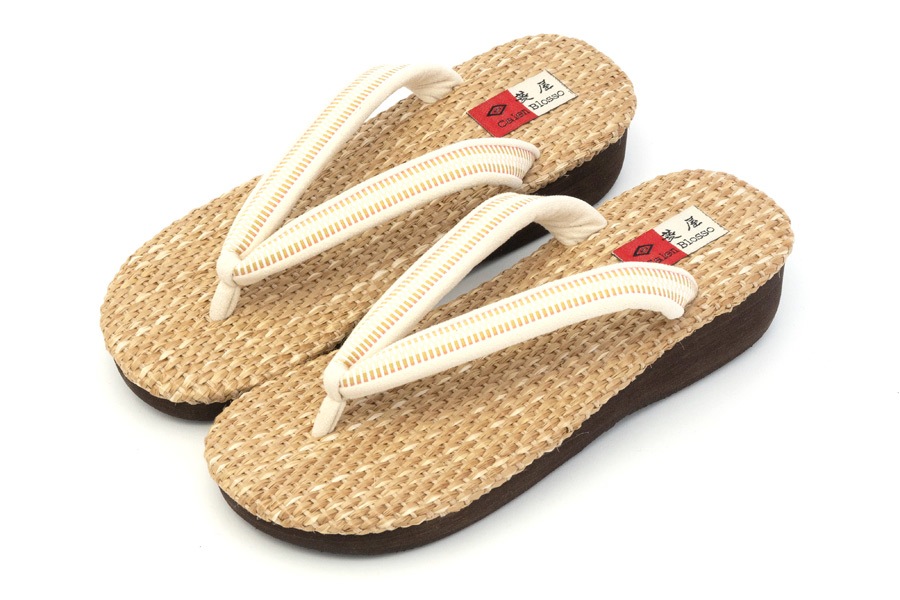[Sサイズ即納品]【ネット限定】カフェぞうりサマー　レディース　No.K43＜真田紐の鼻緒＞(厚底モデル)