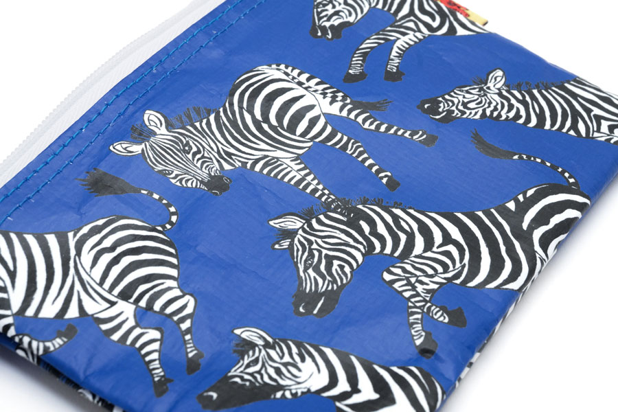 [即納品] 2wayスマホポーチ　ポリエチレン＜うまくいく紋・ブルー＞ ショルダーストラップ：BLACK