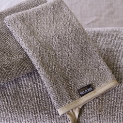 キュア 北欧 リネン パイル織 バスミトン　/ショコラ