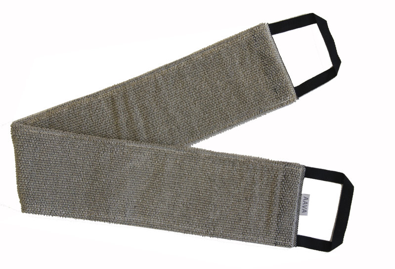 キュア 北欧 リネン パイル織 背中洗い用タオル　/ショコラ