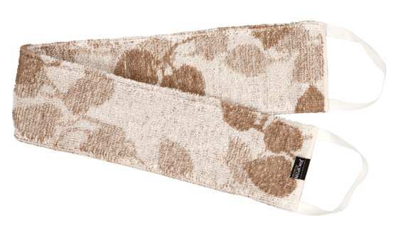 キュア 北欧 リネン パイル織 リーフ 背中洗い用タオル