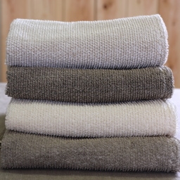 キュア 北欧 リネン パイル織 タオル40ｘ60　ショコラ