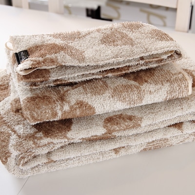 キュア 北欧 リネン パイル織 リーフ タオル 50ｘ75