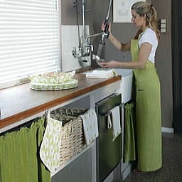 ベルギーリネンエプロン エミー /ライムカラー