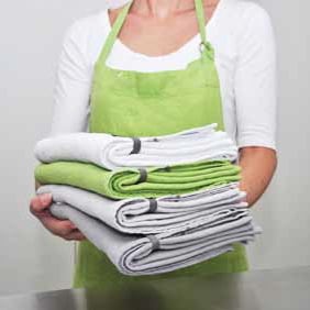 ベルギーリネン エプロン Lulu  /ライムグリーン