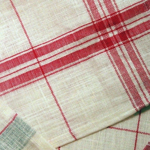 coucke フレンチリネン  クラシーク　キッチンリネン　赤