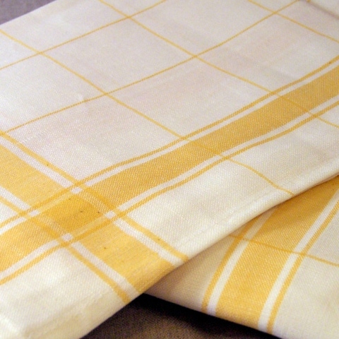 【訳アリ】ベルギー  リネンクロス タオルパルマ　キッチンリネン　イエロー