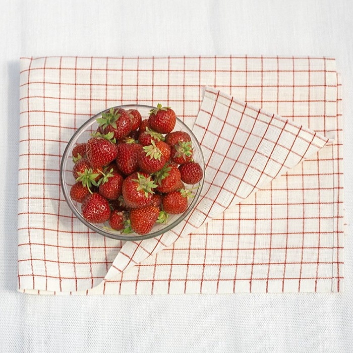 北欧 リネン タオル キッチン フェイス クロス ケイト　赤