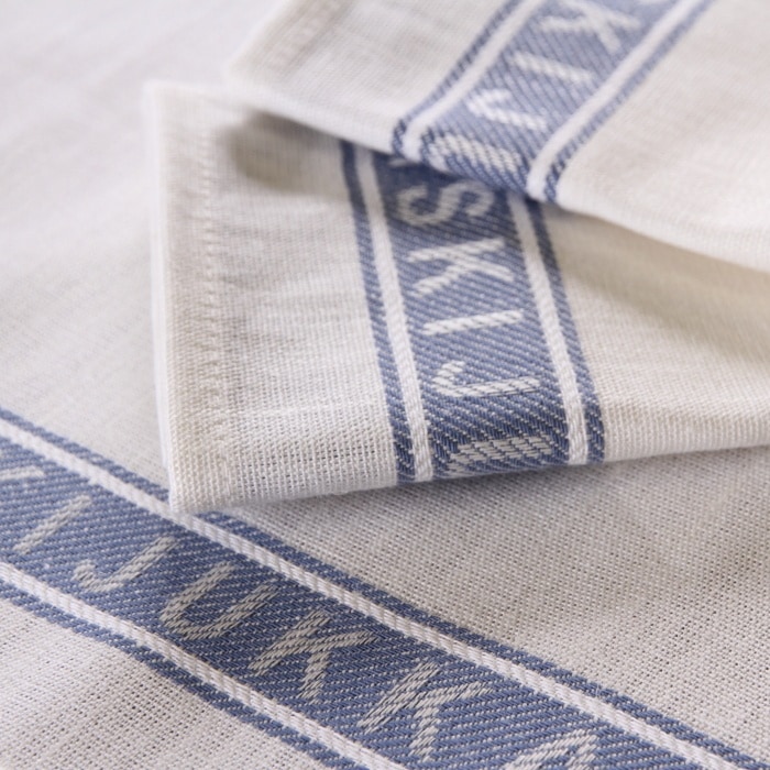 北欧 リネン タオル キッチン フェイス クロス ティスキモッカ　ブルー