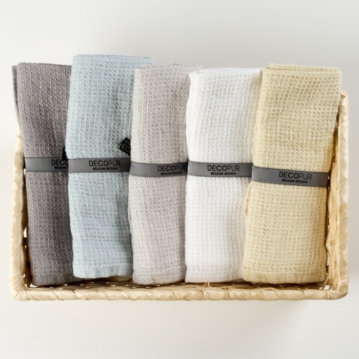 Gauffre ベルギーリネン ワッフル ハンドタオル 30x30 /ミストイエロー色