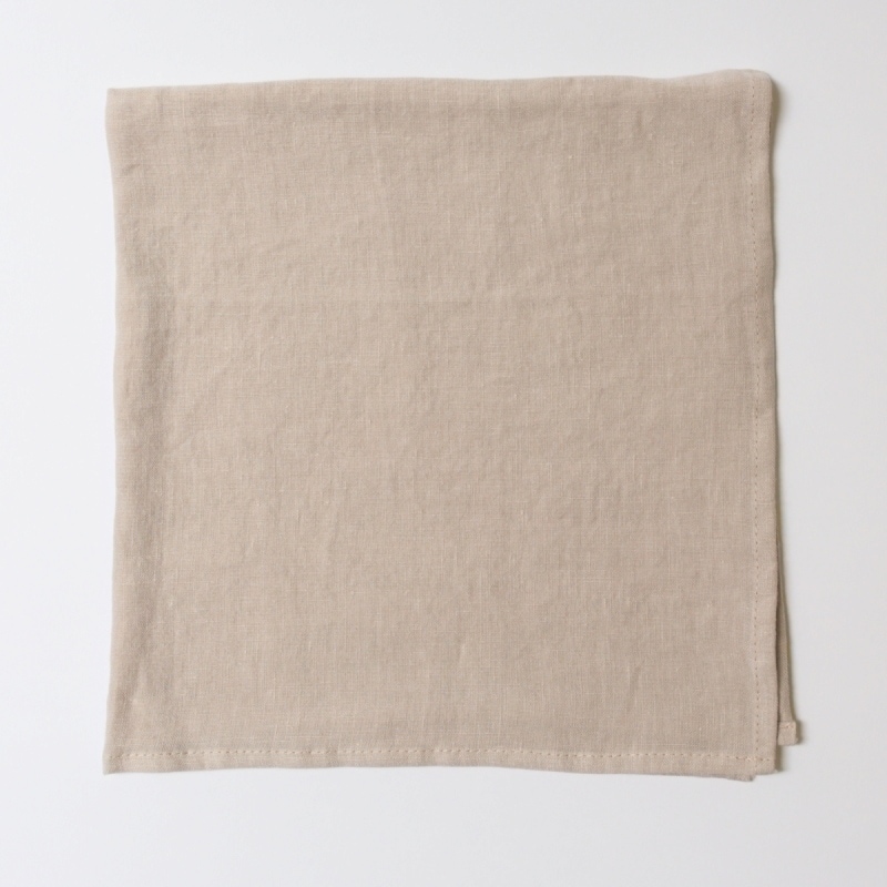 OXYGEN リネン ハンカチ ナプキン 45x45 グレージュ色
