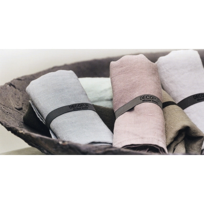 OXYGEN リネン ハンカチ ナプキン 45x45 ペールブルー