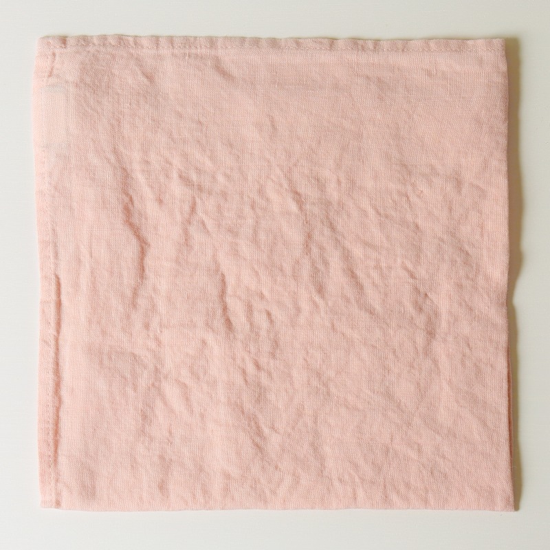 OXYGEN リネン ハンカチ ナプキン 45x45 アプリコット色