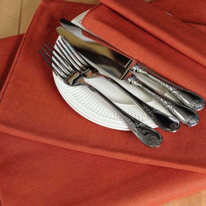 TABLE FORMULA リネン ナプキン ハンカチ 45ｘ45 フォックス色