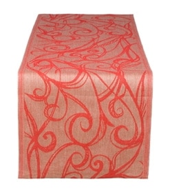 Aika 北欧 リネン テーブルランナー　レッド/ナチュラル