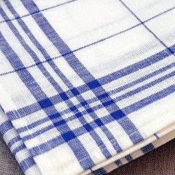 CALIENTE Linea カリエンテ リトアニア リネン 麻 100％ ラティス　キッチン タオル　青/白地
