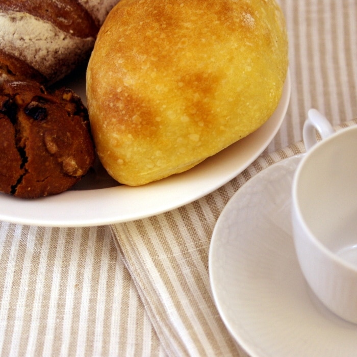 CALIENTE Linea カリエンテ リトアニア リネン 麻 100％ ペイトン（ストライプ）トープ薄茶 L キッチンクロス