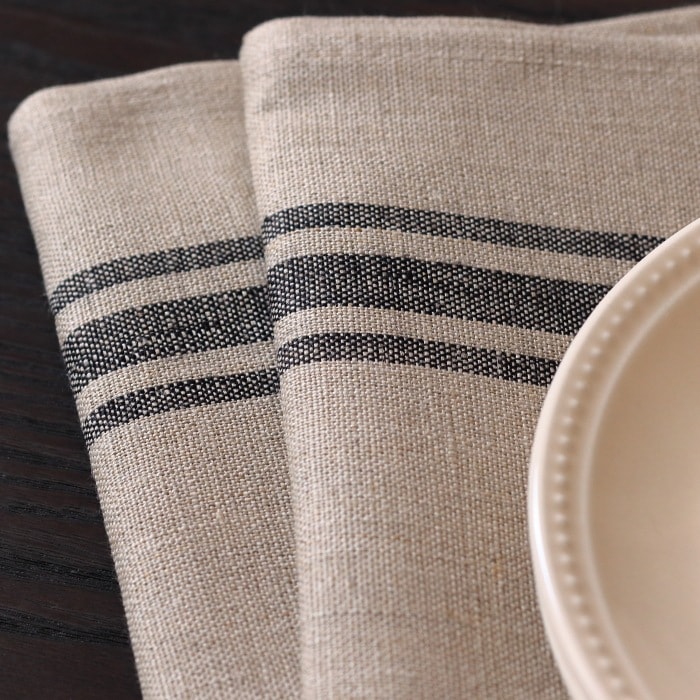 CALIENTE Linea カリエンテ リトアニア リネン 麻 100％ カンパーニュ　リネンクロスＬ ブラック　黒