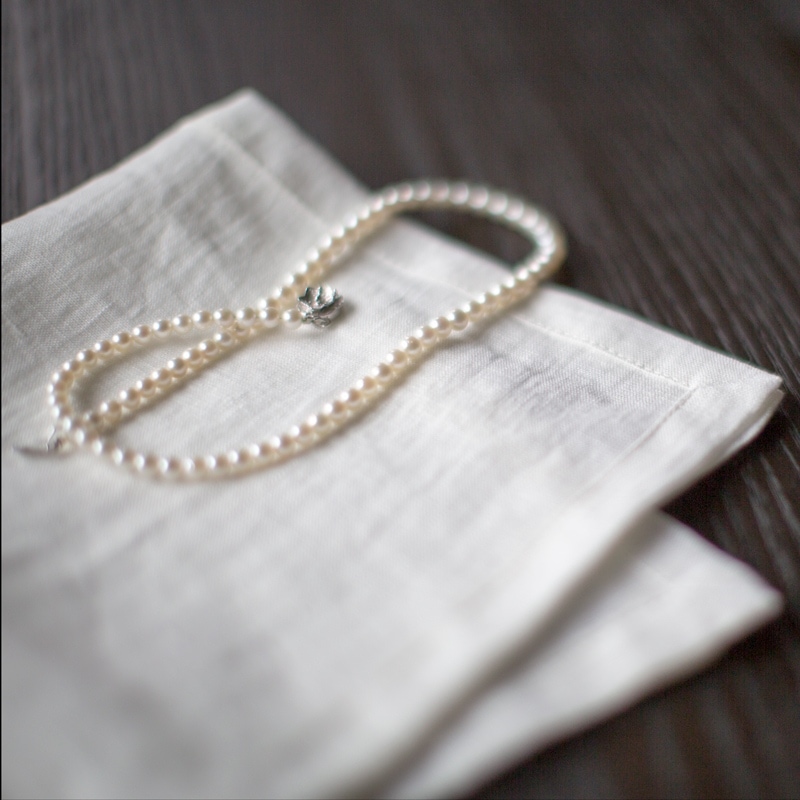 CALIENTE Linea カリエンテ リトアニア リネン 麻 100％ クロエ ハンカチ ナプキン オフホワイト