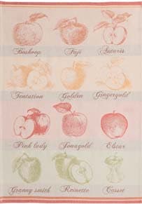 coucke ジャガード キッチンタオル　QUARTIERS DE POMMES　リンゴの種類
