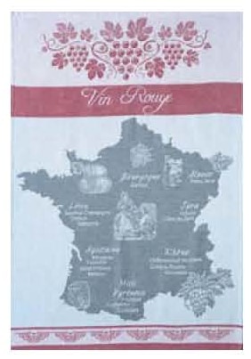 coucke ジャガード キッチンタオル 赤ワイン