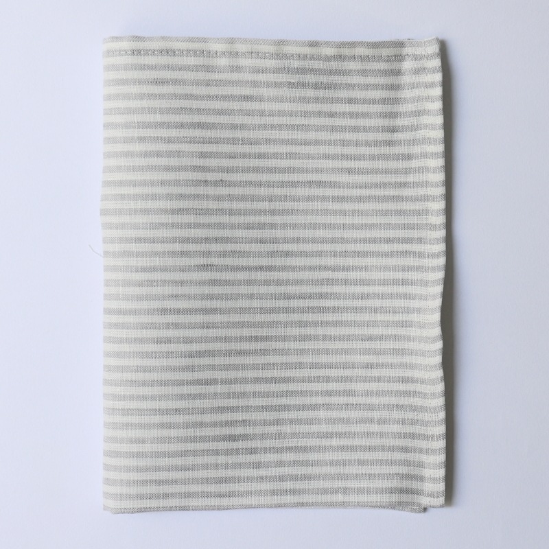 CALIENTE Linea カリエンテ リトアニア リネン 麻 100％ ペイトン（ストライプ）グレイ M キッチンタオル ランチョンマット