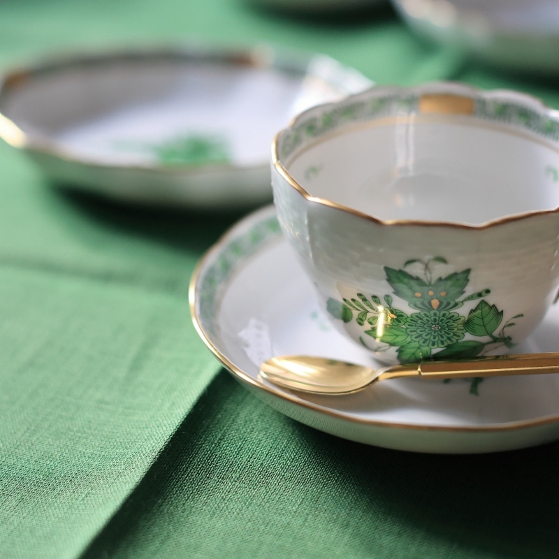 CALIENTE Linea カリエンテ リトアニア リネン 麻 100％ プラーノ ミディアムグリーン Ｍサイズ 35x47 ランチョンマット プレースマット