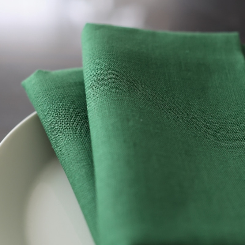 【SALE】CALIENTE Linea カリエンテ リトアニア リネン 麻 100％ プラーノ ファブリック 生地 ディープグリーン 幅 150ｃｍ