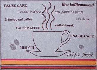 coucke クーケ コーヒータイム　FB  ジャガード キッチン タオル ふきん クロス キッチンワイプ