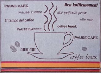 coucke クーケ コーヒータイム　FB  ジャガード キッチン タオル ふきん クロス キッチンワイプ