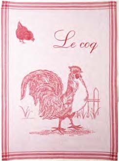 coucke ル・コック にわとり frame   ジャガード キッチン タオル ふきん クロス キッチンワイプ