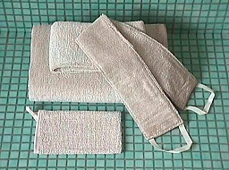 キュア 北欧 リネン パイル織 タオル40ｘ60　ショコラ