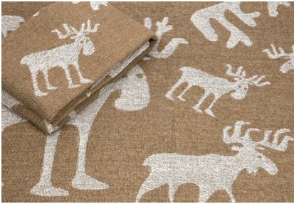 キュア 北欧 リネン パイル織  ELK　トナカイ タオル 45ｘ75