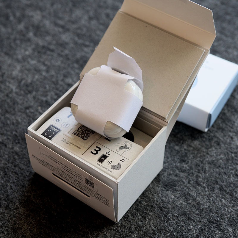 店頭展示品 ワイヤレスステレオヘッドセット LinkBuds Open ホワイト/フィッティングサポーター左右セット  (アッシュブルー )/ケースカバー上下  (アッシュブルー )