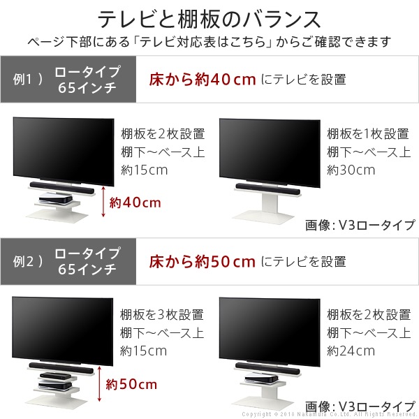 ソニー製テレビ対応 壁寄せテレビスタンドWALL V2・V3・V5対応サウンドバー棚板Mサイズ幅95cm
