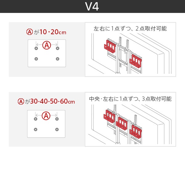 ソニー製テレビ対応 壁寄せテレビスタンドWALL V2・V3・V5対応 HDDホルダー 