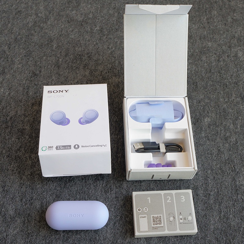 店頭在庫品 ワイヤレスノイズキャンセリングステレオヘッドセット「WF-C700N」ラベンダー