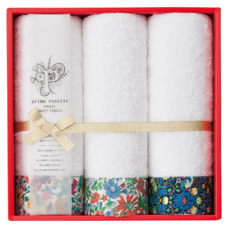 prima rosette using by LIBERTY FABRICS フェイスタオル3P GN