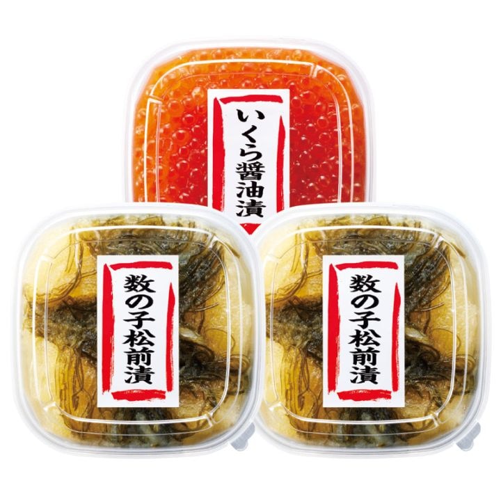 北海道産いくら醤油漬と数の子松前漬